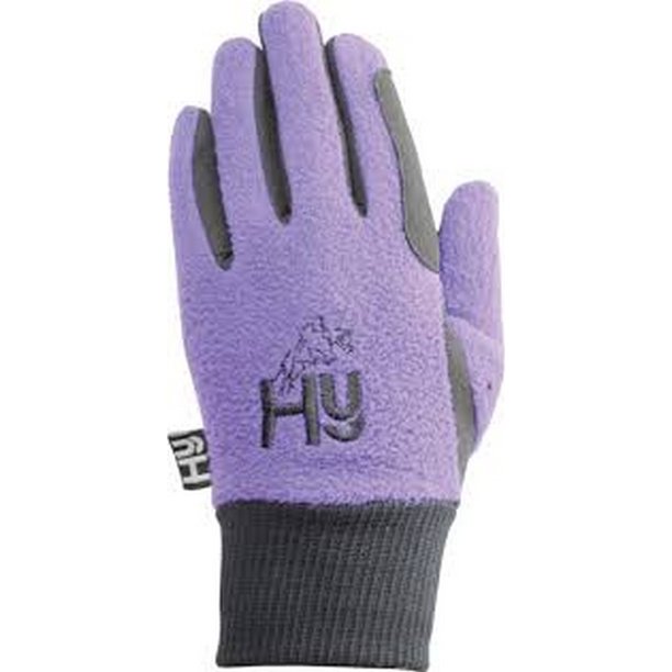 Hy5 - Guantes infantiles de invierno en dos tonos para montar a caballo para niños niñas (Negro/Púrpura)