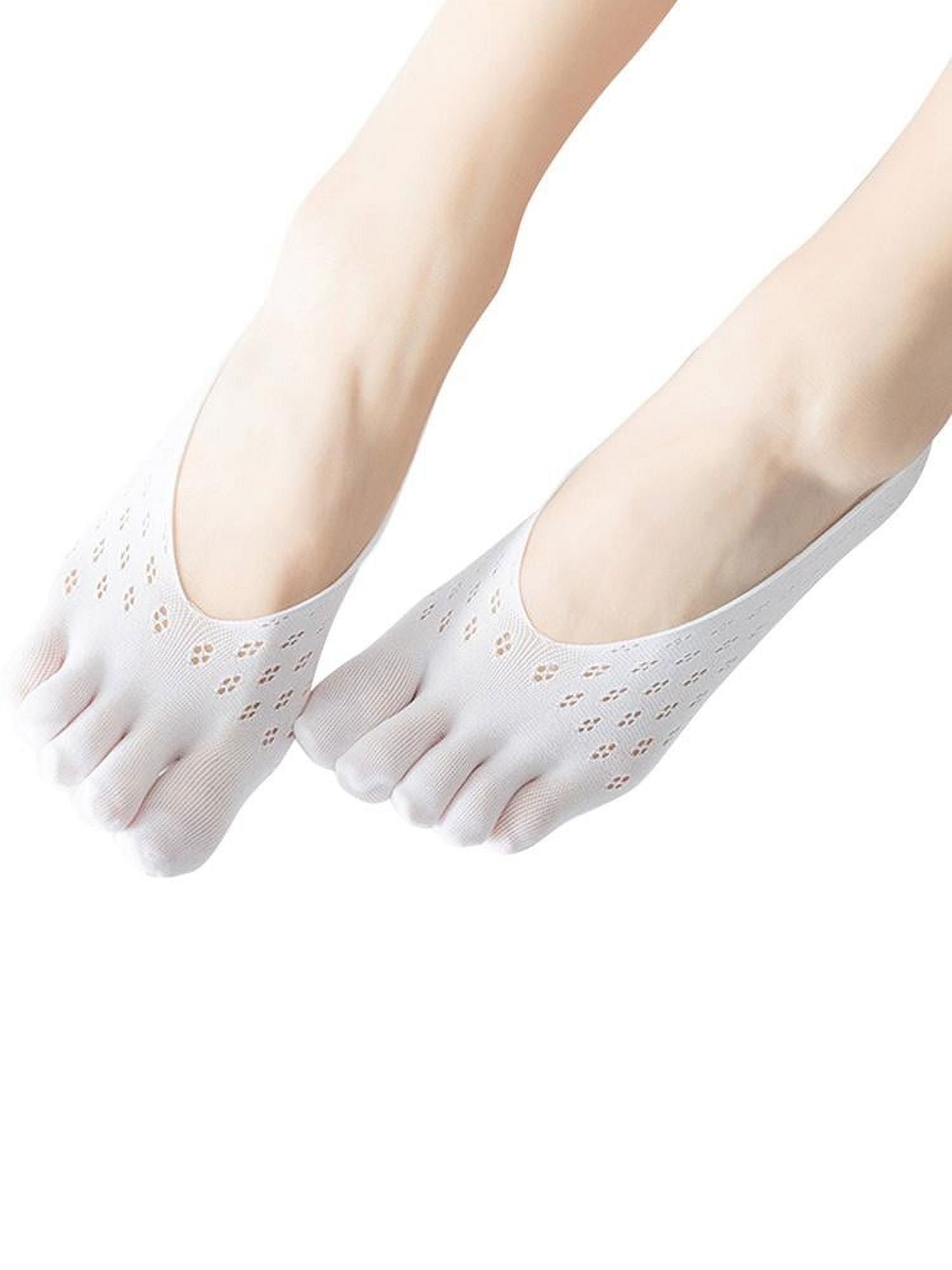 1pair Women'S Five Toes Socks With Half Toe Coverage For Summer, Thin Cozy  Socks, Sponge Bottom, No Show