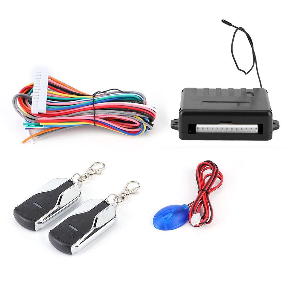 Kit D’entrée Sans Clé Universel 12V Pour Voiture – 2 Télécommandes, Ouverture Coffre, Démarrage à Distance, Antivol
