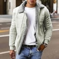 thumbnail image 2 of Pxiakgy winter coats for men Men's Winter Wool Short Jacket Casual Lapel Splice Fit Solid Warm Slim Overcoat Work Daily Outwear White + 4XL, 2 of 6