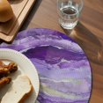 thumbnail image 3 of Purple Coastal Round 13 Inch Placemats Set of 4, Summer Beach Nautical Abstract Art HeatResistant Non Slip Place Mats for Dining Table, Wipeable Braided Kitchen Table Mats for Housewarming, 3 of 9