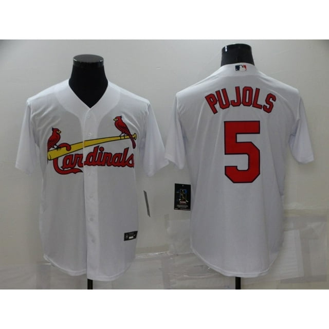 St. Louis Cardinals Baseball League 5# Pujols-White Brand New Player Name Classic Commemorative Star Collection Embroidered Version Jersey-M
