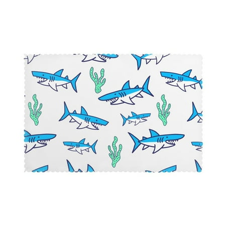 

Home Shark Placemats Set Of 6 Washable Wipeable Place Mats Place Mats For Festival Parties Family Dinner (12 X 18inch)