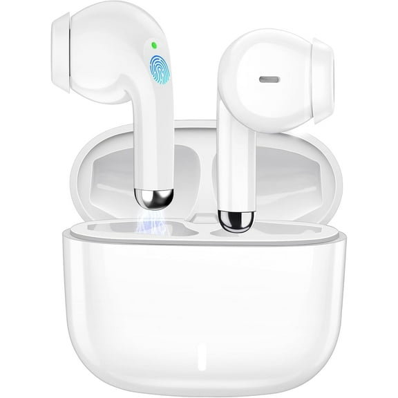 Wireless Earbuds for iPhone 16 15 Pro 14 Plus 13 XR iPad 10th Bluetooth 5.3 Headphones for Samsung Note 20 Ultra S21 S25 S24 S23 S22 HiFi Stereo Sound Earphones with Mic Noise Cancelling Headset