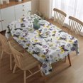 thumbnail image 2 of White Butterfly Yellow Purple Flower Pattern Rectangle Tablecloth 60"x84",Waterproof Polyester Rectangle Table Cloth, Wipeable Spillproof Polyester Tablecloth for Dining, Camping, Indoor and Outdoor, 2 of 5