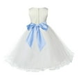 thumbnail image 2 of Ekidsbridal Girl Communion Flower Girl Dress - Satin Ivory Tulle Rattail Edge 829S-A (Size: S-12), 2 of 3