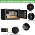 thumbnail image 5 of E-Western Personal Safety Box Fireproof Safe with Lock for Home Office Compact Metal Black 13.97x9.65x9.8 inches 8.8 lbs, 5 of 6