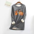 thumbnail image 3 of Winter clothing for women Ladies Thickened Loose Warmers Casual Cute Printed Tops Autumn Winter Plush Warm O Neck Tops, 3 of 3
