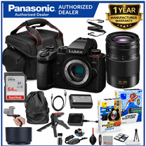 Panasonic Lumix G9 II Mirrorless Camera with 35-100mm f/2.8 Lens Bundle Accessory Kit with 64GB Ultra Memory, Hand Grip Tripod, Carry Case, Editing Software Package & More (27 Items)
