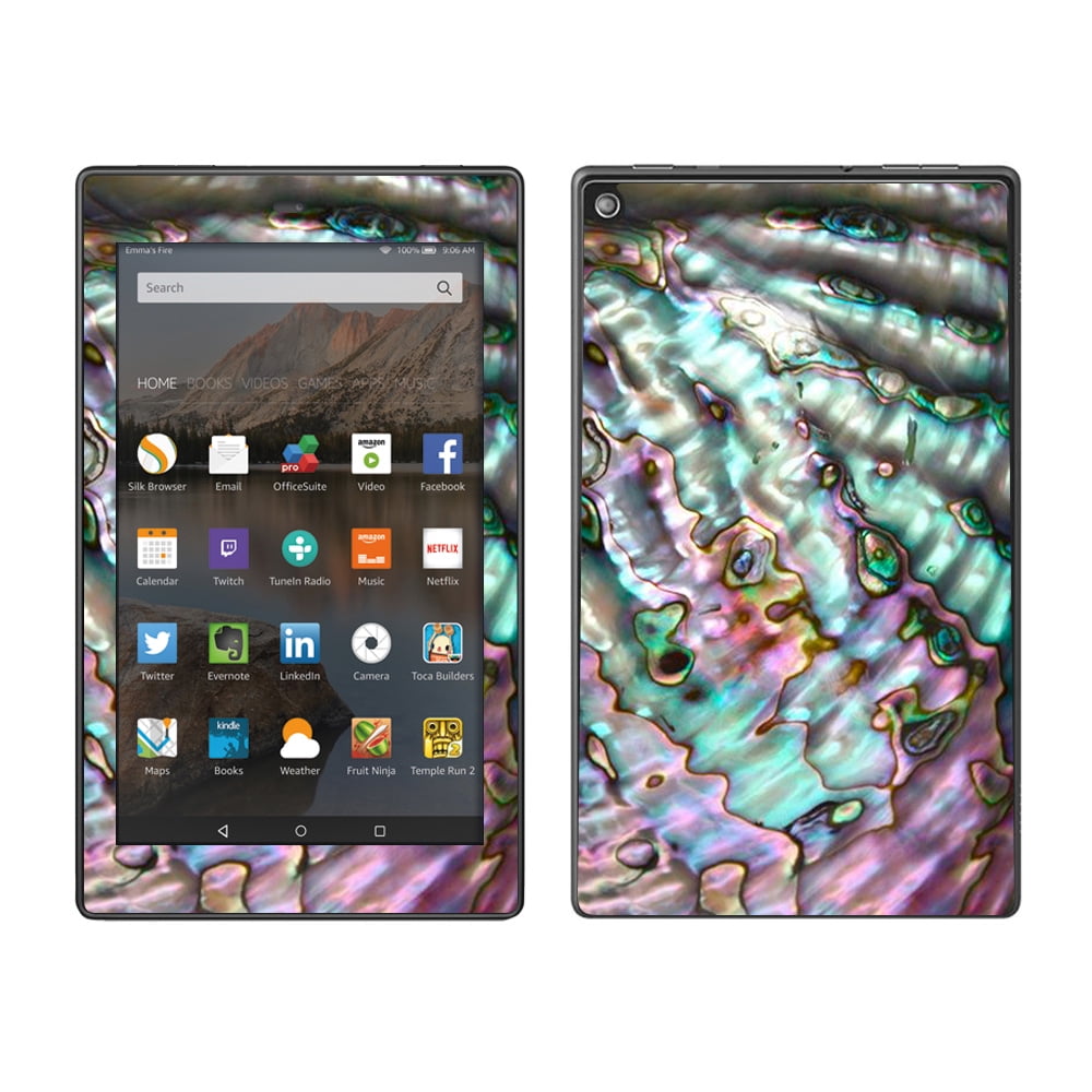 Skin Decal For Amazon Fire Hd 8 Tablet / Abalone Pink Green Purple Sea Shell