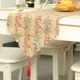 Dinner Table Christmas Decoration Supplies Linen Printed Table Runner