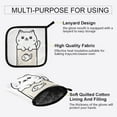 thumbnail image 3 of Yayeee Oven Mitts and Pot Holder Set of 2 Heat Resistant Kitchen Gloves Baking Hot Pad, Beige Chubby Cat, 3 of 5
