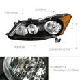 thumbnail image 4 of DNA Motoring For 08-12 Honda Accord Sedan JDM Black Amber Corner Headlight Lamps Pair, 4 of 6