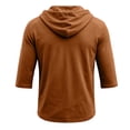thumbnail image 5 of HAJWOH Men's Hoodies 3/4 Sleeve Workout Beach Shirts Vneck Breathable with Drawstring Sweatshirt, 5 of 5