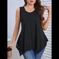 thumbnail image 4 of Blusas Sin Mangas para Mujer, Blusas Tipo Túnica de Verano de Talla Grande, Cuello Redondo, Informales, Holgadas, Corte Holgado. Negro XXL, 4 of 9