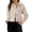 Beige, variant on Chaquetas De Mujer Women's Solid Short Corduroy Single Breasted Lapel Baggy Long Sleeved Double Pocket Coat (Khaki,XL)