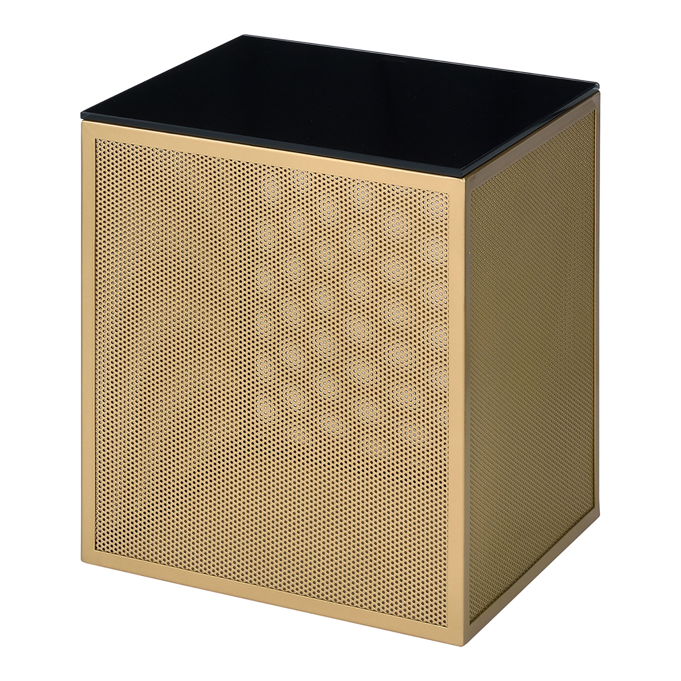 Furniture of America Emree Glass Top Side Table, Gold
