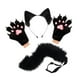 thumbnail image 1 of Conjunto de diadema con orejas de animal y guantes de cola para disfrazarse de una hermosa cola larga para fiestas temáticas. Negro, 1 of 8