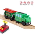 thumbnail image 4 of HYPERLIVING Juego de Trenes Locomotora con Batería para Vías de Tren de Madera, Potentes Vehículos de Tren de Motor, Vagones de Control Remoto Eléctricos con Luz y Sonido, Juguete de Tren, Regalo para, 4 of 8