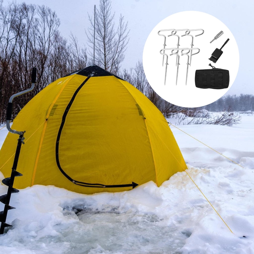 WINDLAND 9pcs Universals Ice Fishing Anchors Tool Multifunctional Beach Tent Pegs for Secure Tent Attachments