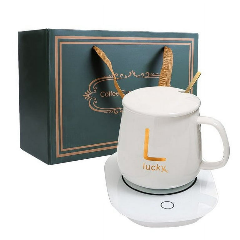 HGYCPP Cute Cat Coffee Mug Warmer Pad & Cups Electric Power Cup Warmer Heat  Beverage Mug Mat Keep Warm Coffee Tea Electric pad 