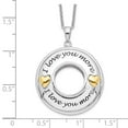 thumbnail image 4 of 925 Sterling Silver Necklace with Pendants Chain Sentimental Expressions Gold-plated Antiqued CZ I Love You More 18in. 18 inch, 4 of 7