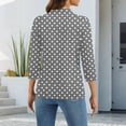 thumbnail image 5 of Garbnen Womens Polo Shirts 3/4 Sleeve Polka Dot Lapel Collar Womens V Neck Tops Business Fitted Tunics Tops for Women with Front Pocket, 5 of 5