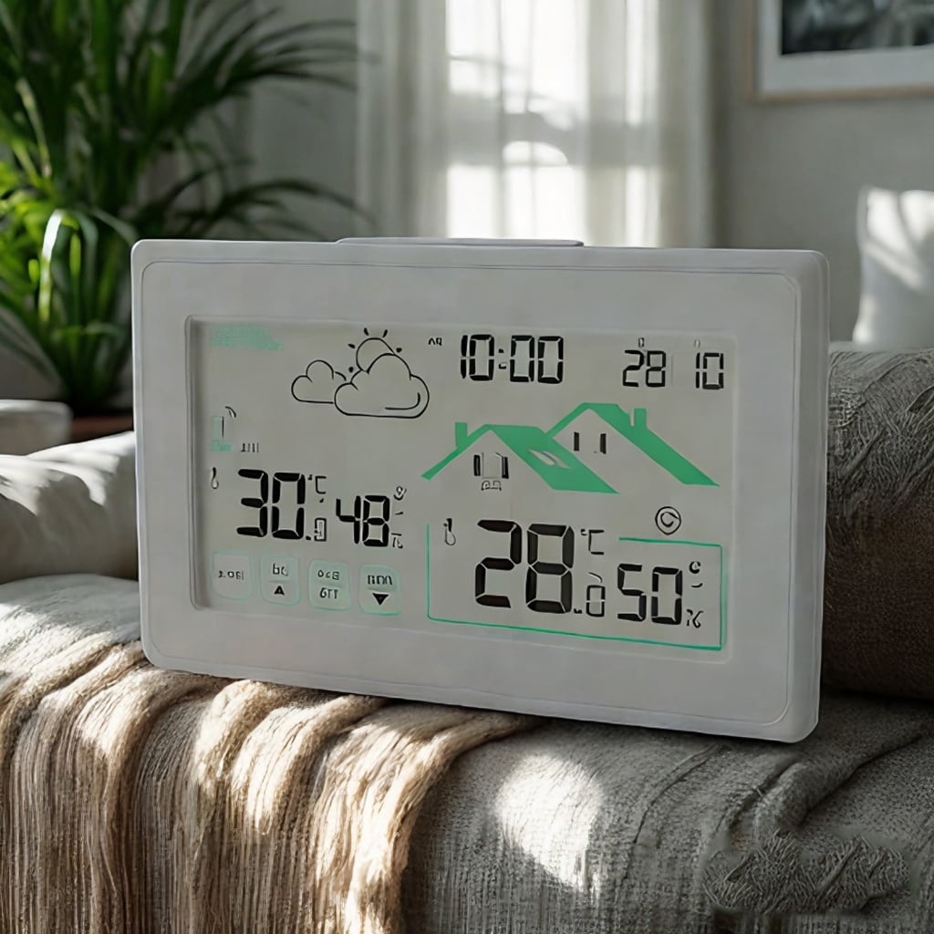 Programmable Intelligent Touch Display Temperature Humidity Monitor With Low Battery Warning & Historical Data Tracking