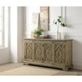 thumbnail image 2 of ACME Table Console en Bois Gravé avec 4 Portes en Chêne, 2 of 7