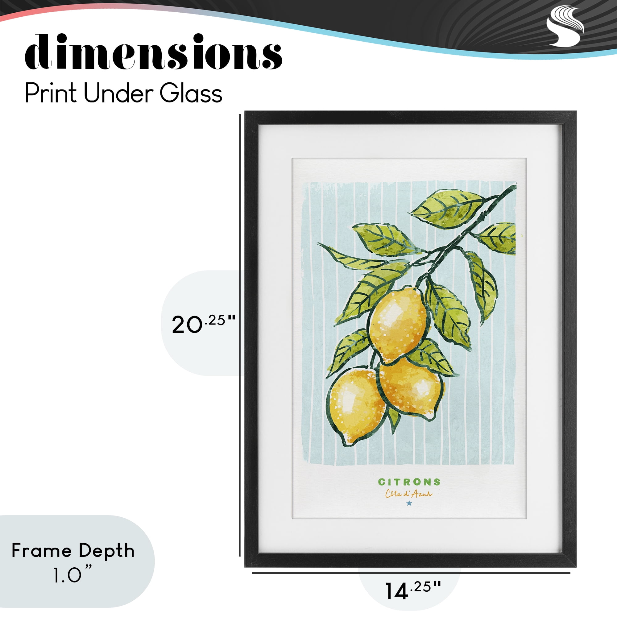 Stupell Industries Modern Bistro Lemons Black Framed Print Under Glass, design by Chad Barrett