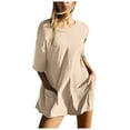 thumbnail image 1 of Women's Summer Oversized Tee Romper Backless Loose Shorts Polyester for Casual Occasions, 1 of 5