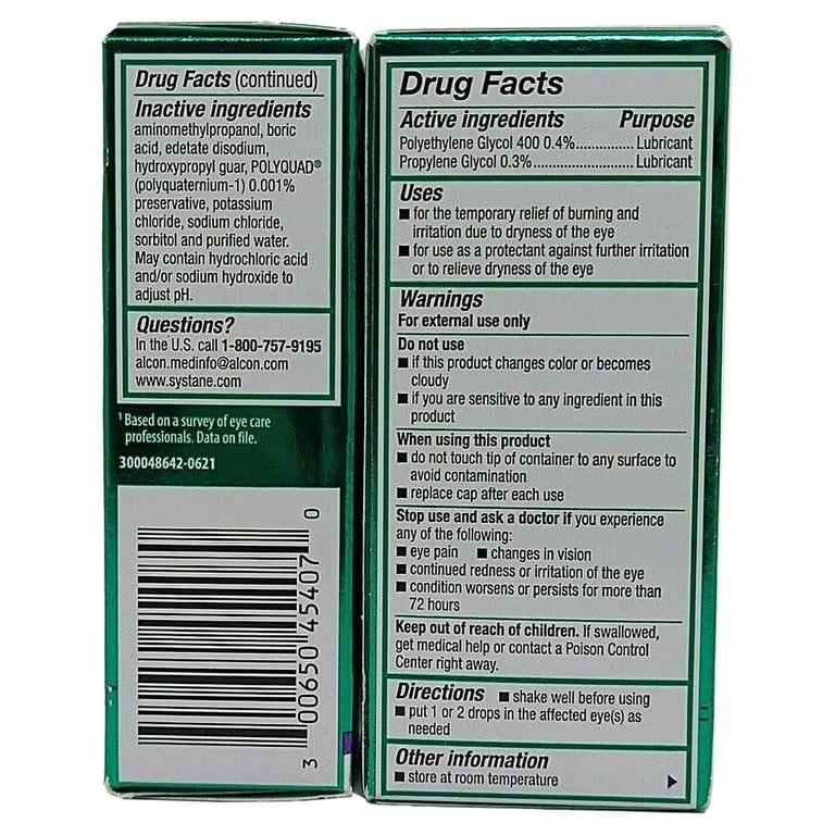 2 Pack Systane Lubricant Eye Gel, Drops Soothing Formula 10 ml