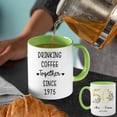 thumbnail image 3 of Customizaholic Personalized Anniversary Mug – Custom Names & Date – “Drinking Coffee Together Since” Cup – Golden 50th Anniversary Gift for Couples, 3 of 6