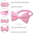 thumbnail image 2 of Classic Pre-Tied Bow Tie Set Formal Pocket Square Solid Hanky Tuxedo with Handkerchief set, by Bow Tie House (Medium, Pink), 2 of 5