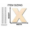 thumbnail image 2 of Unfinished Wood Block Letter X - Craft - up to 46" DIY 16" / 1/2", 2 of 3