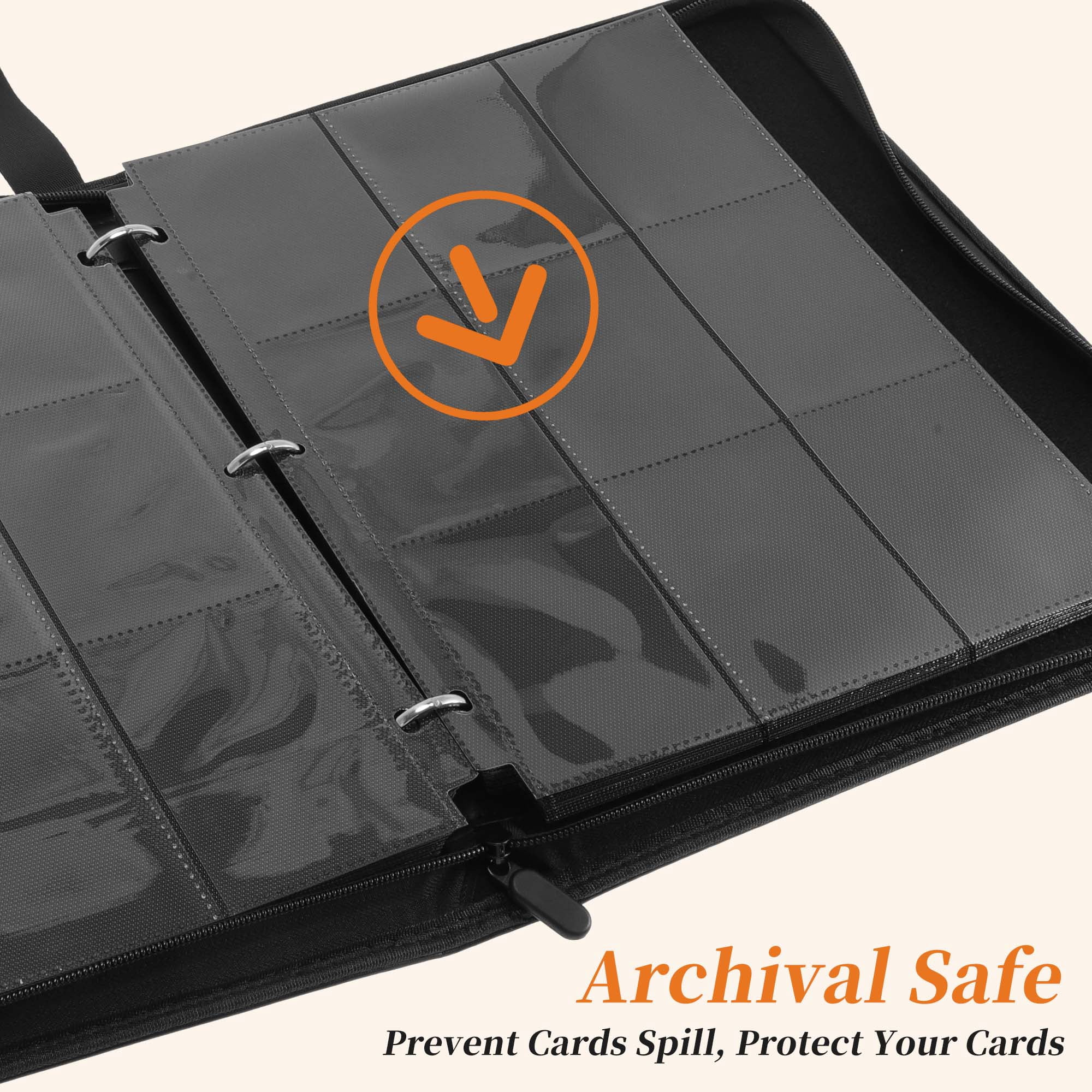 Unique Bargains Card Binder 9 Pockets 50 Pages 900 Card Capacity Zip Album