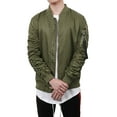 thumbnail image 3 of Ma Croix Mens Ruched Bomber Jacket Lightweight Waterproof Nylon Gathered Sleeve, 3 of 6