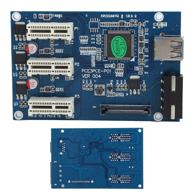 PCI-E 1X a 3X, fuente de alimentación PCI-E Estable 3 puertos PCI-E Adaptador elevador PCI-E para WIN XP / Windoes 7 / Win 8 / WIN 10 / LINUX / OS X para PC