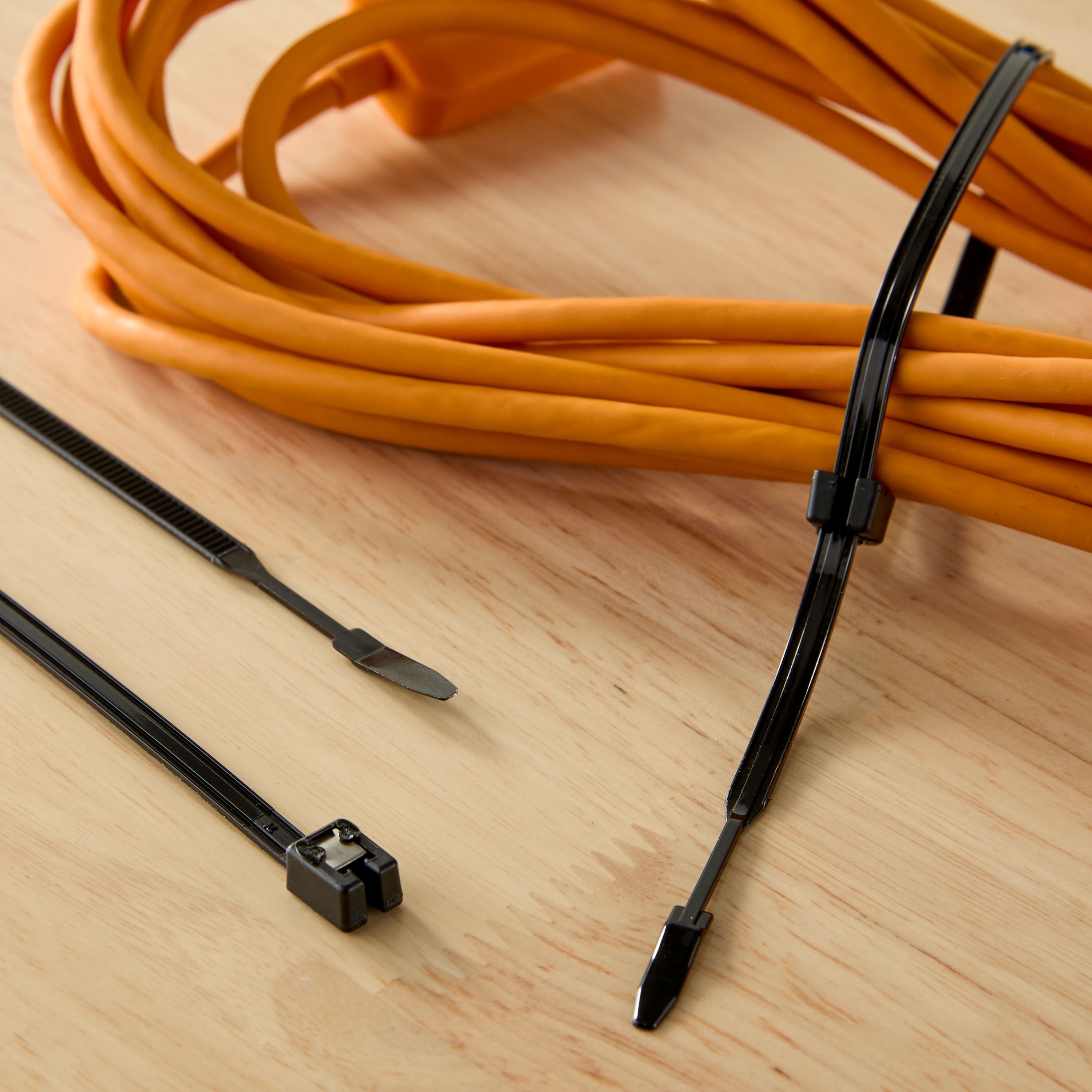 Hyper Tough Twist & Cut Cable Ties, Black, 11 in, 20 Count