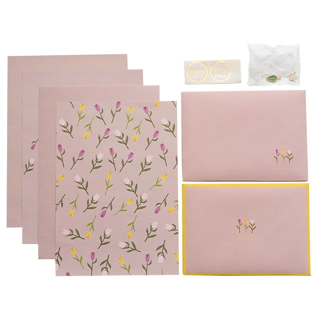 Vwrxbz Student Letter and Envelope Set, Exquisite Texture Stationery Set with Sealing Stickers for Gift