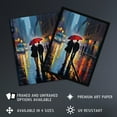 thumbnail image 3 of Paris In The Springtime Colourful Oil Painting Couple With A Red Umbrella Talking A Romantic Walk On A Rainy Night Bedroom Art Unframed Wall Art Print Poster Home Decor Premium, 3 of 5