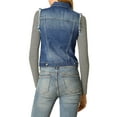 thumbnail image 4 of INSPIRE CHIC Women's Turn Down Collar Button Denim Washed Vest, 4 of 7