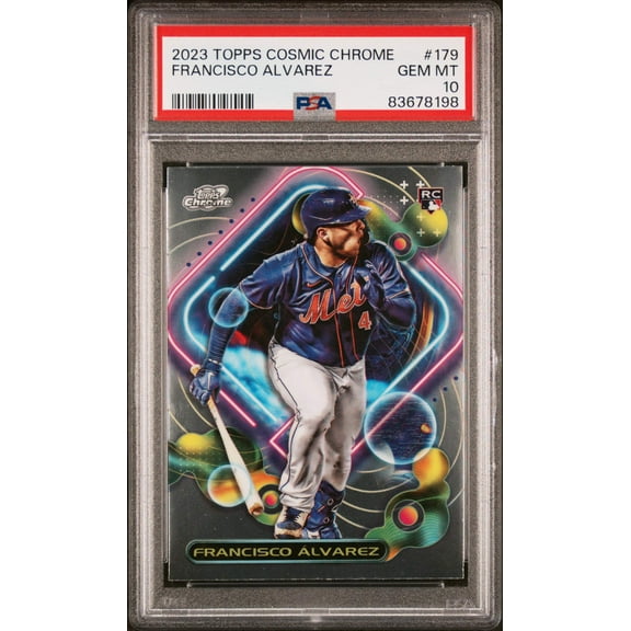Graded 2023 Topps Cosmic Chrome Francisco Alvarez #179 Rookie RC Baseball Card PSA 10 Gem Mint