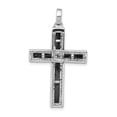 thumbnail image 3 of 14k White Gold 1/3ct. Diamond and Onyx Cross Pendant Charm, 3 of 4