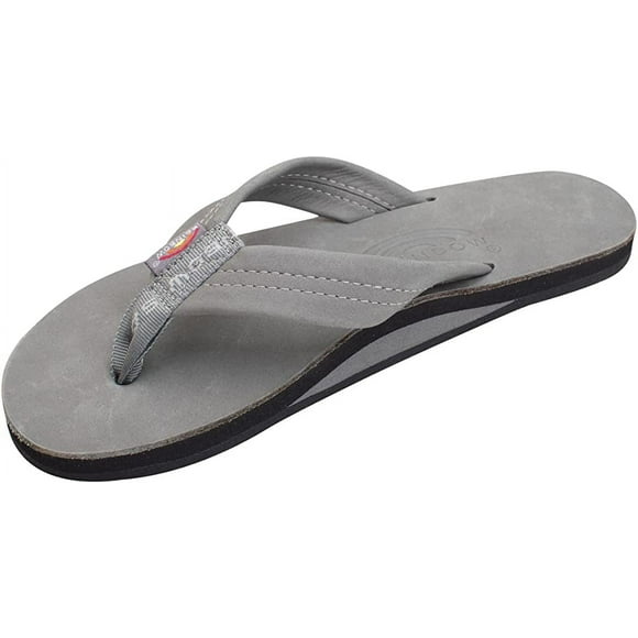 Rainbow Mens Single Layer Premier Leather with Arch Support Sandals - Cool Grey - X-Large