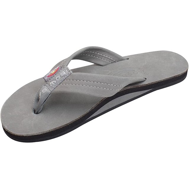 Rainbow Mens Single Layer Premier Leather with Arch Support Sandals - Cool Grey - X-Large
