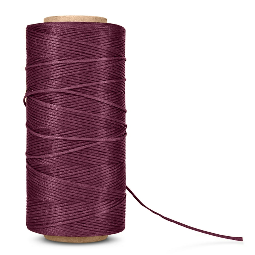 Flat Waxed Thread (Purple) 284Yard 1mm 150D Wax String Cord Sewing Craft Tool Portable for DIY