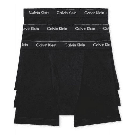 Calvin Klein Men's Breathable Cotton Boxer Brief, Black (3 Pack)