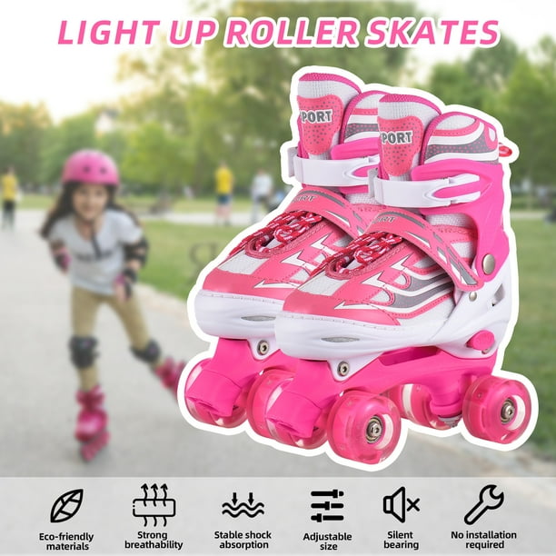 Zapatos de ska de rodillos Patines de ruedas iluminados para ninos Perfectos para ninas de 5 a 8 anos Patines de ruedas ideales para ninos de 6 a 12 anos Patines de