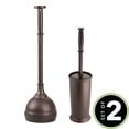 thumbnail image 2 of Set de desatascador y escobilla para inodoro mDesign Hyde Bronze, 2 of 9